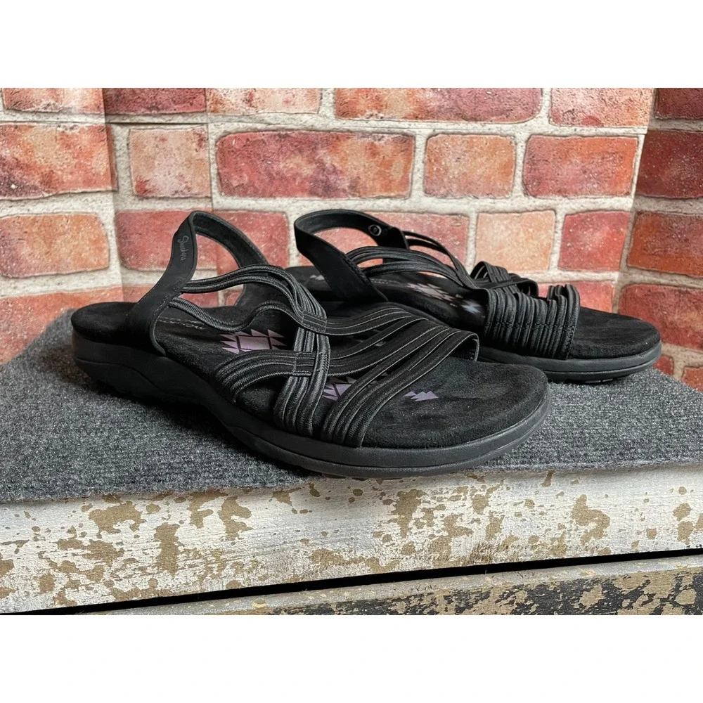 Skechers Black Strappy Slingback Sandals